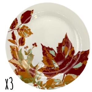 NWT Set of 3 Royal Norfolk 10.75” Fall Leaves Dinner Plates – Thanksgiving